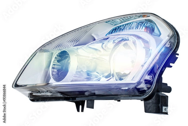 Fototapeta Car headlight on a white background