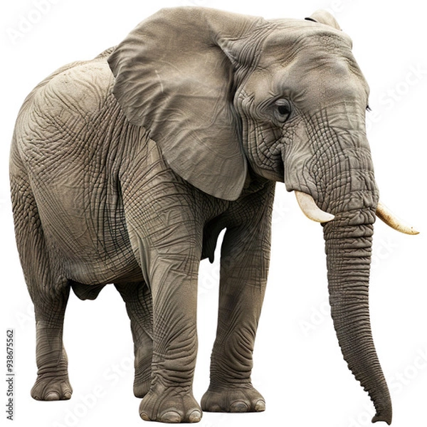 Fototapeta An elephant isolated on a transparent background
