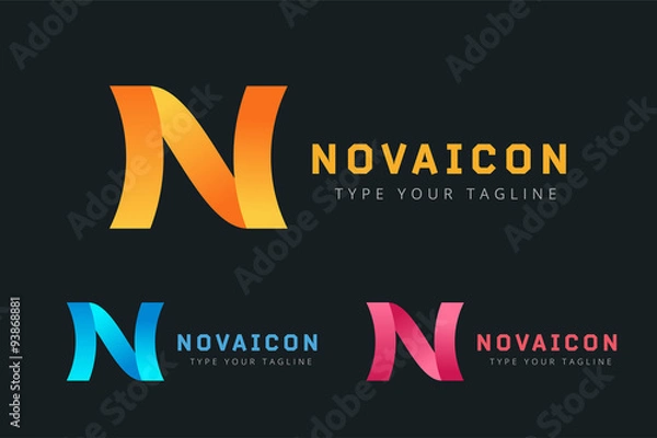 Fototapeta N logo icon template monogram