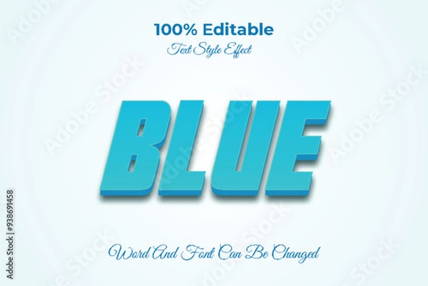Obraz Blue editable text effect template