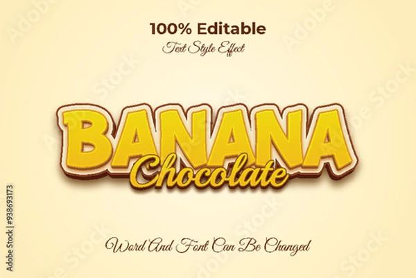 Obraz Banana chocolate editable text effect template