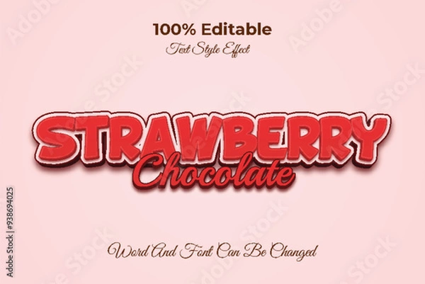 Obraz Strawberry chocolate editable text effect template
