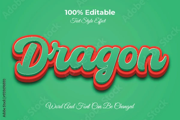 Obraz Dragon editable text effect template