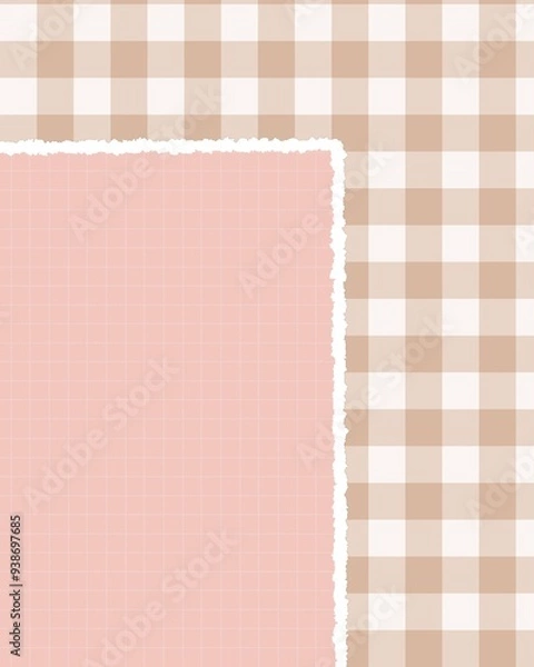 Fototapeta pink checkered tablecloth