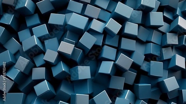 Fototapeta Abstract background geometric pattern of cubes 3d render. Generative ai