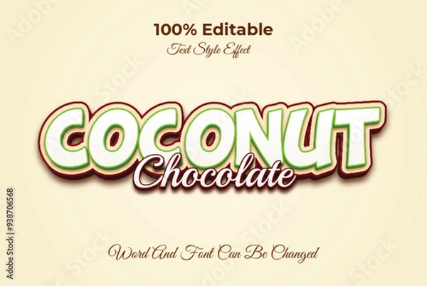Obraz Coconut chocolate editable text effect template