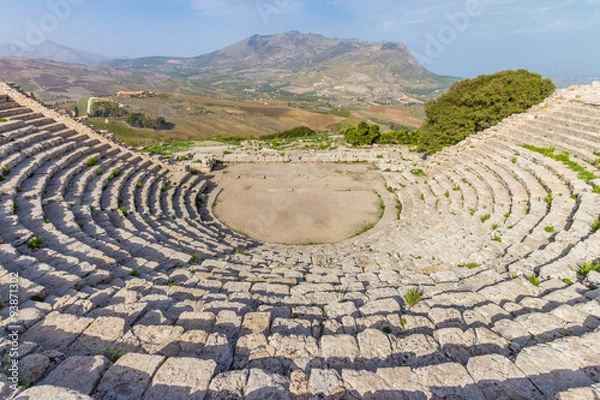 Fototapeta Segesta Temple Amphitheatre Sicily Italy