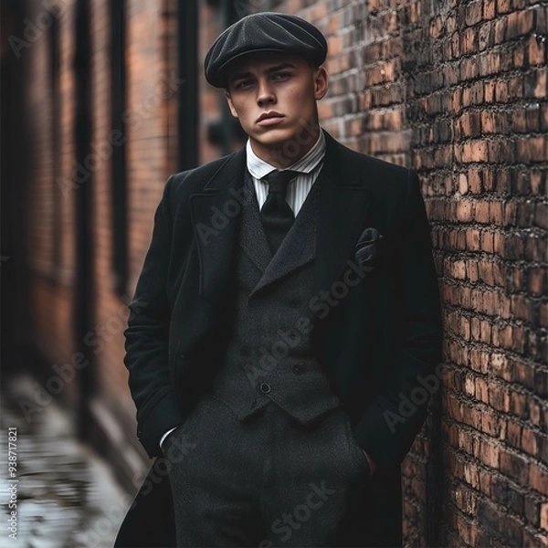 Obraz A man dressed cool like in the movie Peaky Blinders