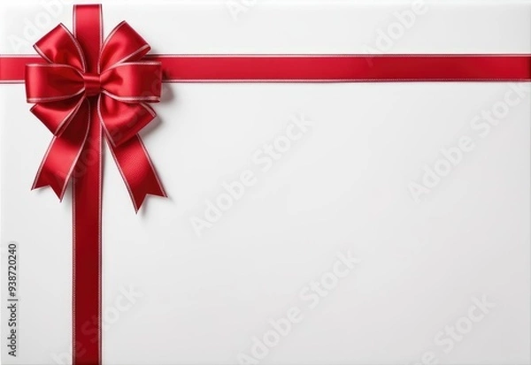 Fototapeta Red bow or ribbon isolated on white or transparent background,