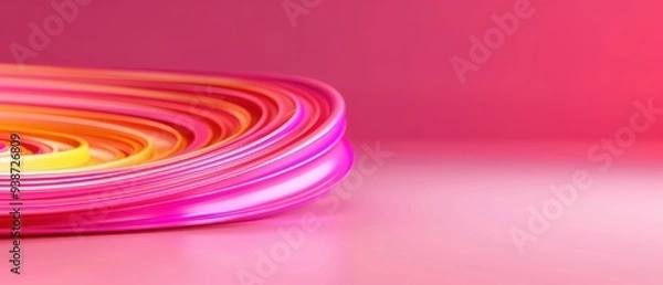 Fototapeta Vibrant Flowing Waves, a mesmerizing arrangement of colorful, smooth curves undulating across a soft gradient background, creating a sense of harmony and movement.