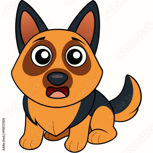 Fototapeta Identifying Anxiety and Fear in a German Shepherd Key Signs
