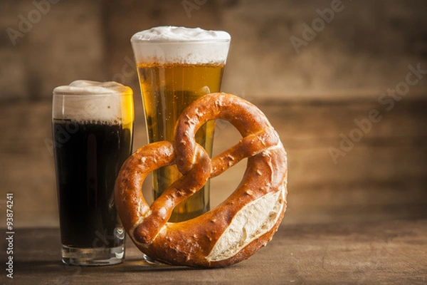 Obraz Beer and pretzel