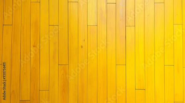 Fototapeta Yellow wooden parquet floor in the background, close-up of a bright yellow wood texture with a pronounced pattern of boards
