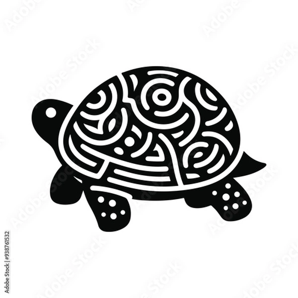 Obraz Animal turtle silhouette vector.