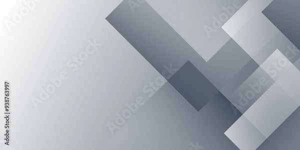 Fototapeta Modern Abstract white and blue transparent background with squares' shapes. Space futuristic design concept. Decorative web layout or poster, banner. white paper texture blue background. vector.	