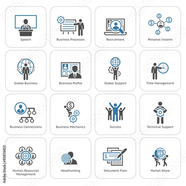 Obraz Flat Design Business Icons Set.