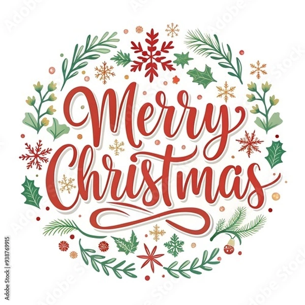 Fototapeta Merry Christmas Typography design useable for t-shirt print stickers and gift card