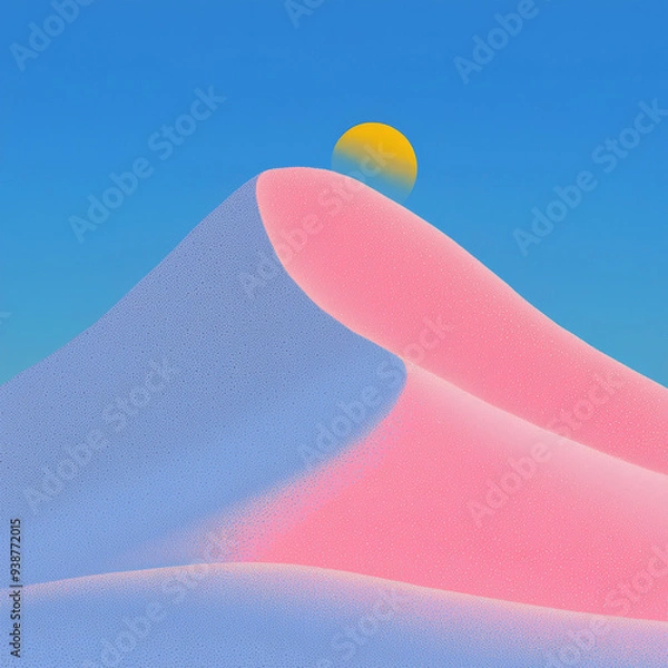 Obraz A Surreal and Captivating Sunset That Is Set Against the Background of Abstract Beautiful Dunes