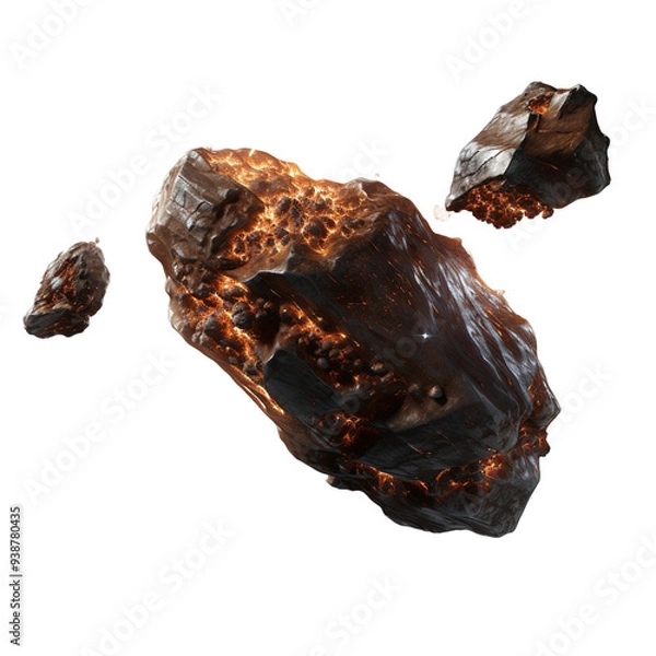 Obraz Asteroids on transparent background, png	