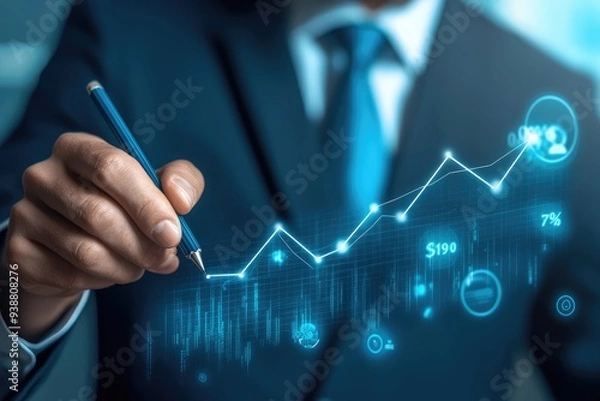 Fototapeta Business_Success_and_Data_Analysis_A_closeup