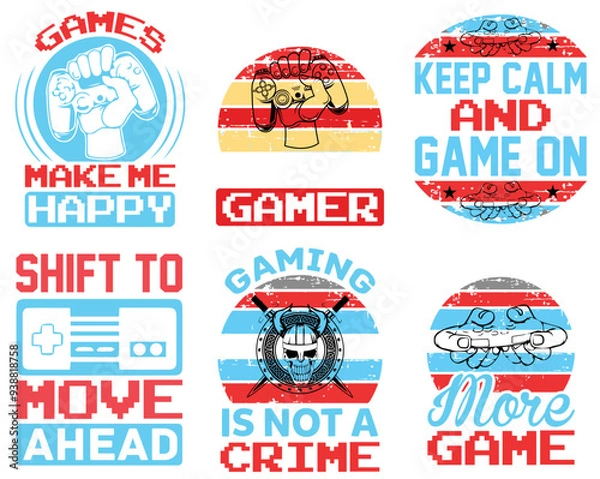 Fototapeta Creative Gaming And Gamer Hand Lettering, Calligraphy Set Vector Illustration for Motion Graphics, Announcement, Icon