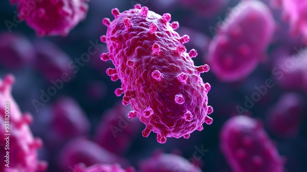 Fototapeta 3D Render of a Virus Particle