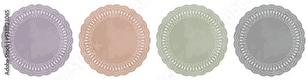 Obraz 水彩風レース生地セット2_シック系