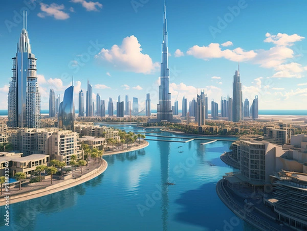 Fototapeta Unbelievable Person looking at futuristic mystical other worldly sky