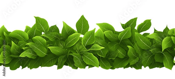 Fototapeta Seamless Horizontal Mint Leaves boarder isolated on transparent background
