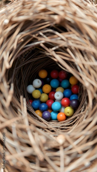 Fototapeta Colorful Balls in a Nest