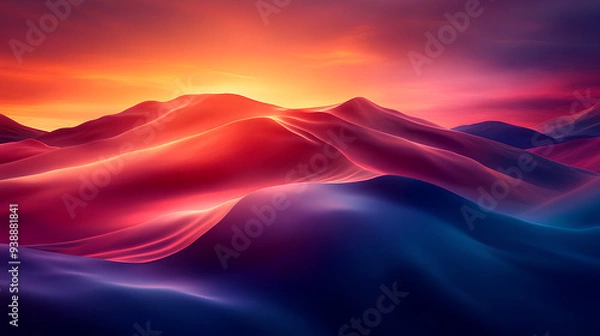 Fototapeta Vibrant Abstract Landscape with Sunset Colors