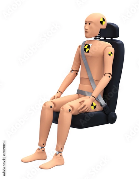 Obraz Crash Test Dummy in Car Seat. Safety Concept