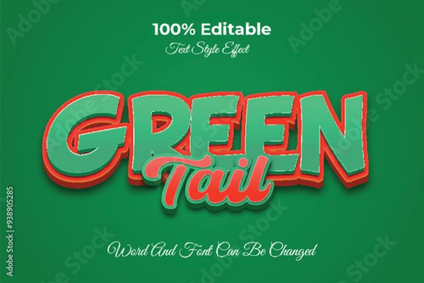 Obraz Green tail editable text effect template