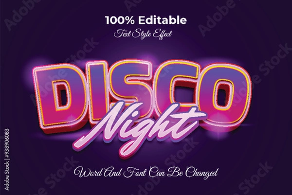 Obraz Disco night editable text effect template