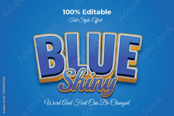 Obraz Blue Shiny editable text effect template