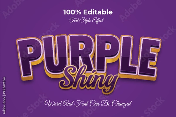 Obraz Purple shiny editable text effect template