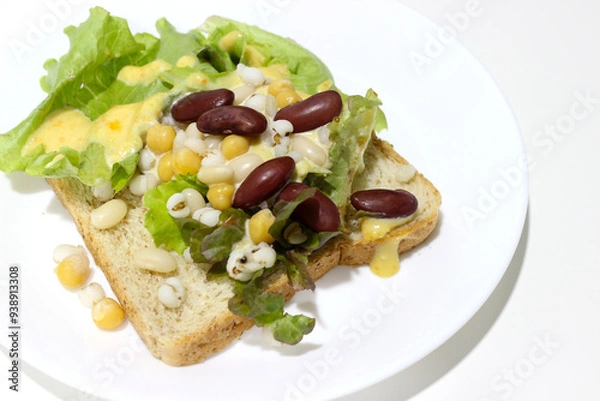 Obraz Whole wheat bread with vegetable and grain