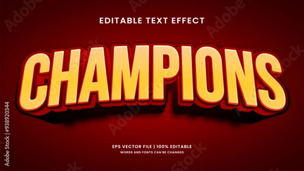 Obraz Champions editable text effect sport style