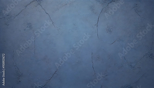 Fototapeta ひび割れた壁 壁 ひび割れ クラック テクスチャー コンクリート 表面 無地 模様 傷 スクラッチ ロイヤルブルー 質感 建築 老朽化 劣化 背景 ミニマル アブストラクト アート ストラクチャー