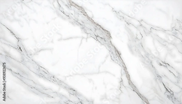 Fototapeta White marble texture with subtle gray veins and patterns.