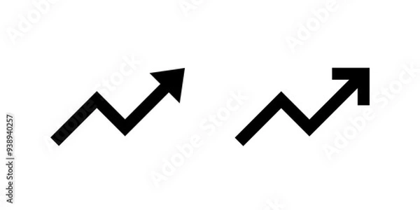 Fototapeta Upward zigzag arrow icon in generic style. Market increase sign symbol