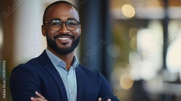 Fototapeta Professional with a diverse background, confident and engaging