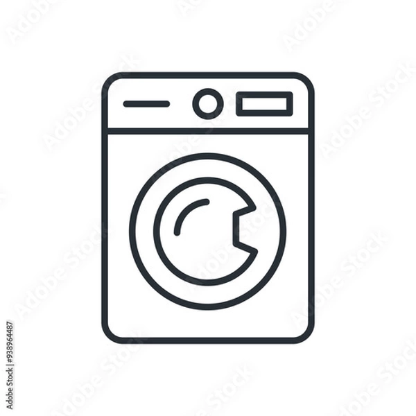 Fototapeta Washing machine line icon. Washer. Isolated vector illustration	
