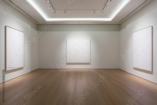 Fototapeta Expansive Minimalist Artwork Showcased in Brightly Lit Gallery Space