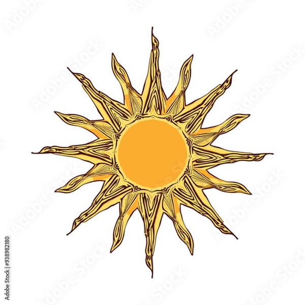 Obraz Stylized Sun Illustration with Radiant Rays