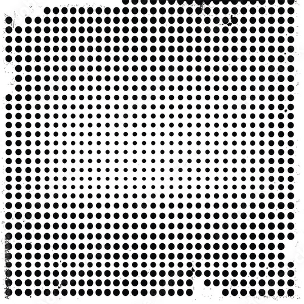 Fototapeta Black Dots on White Background Halftone Pattern
