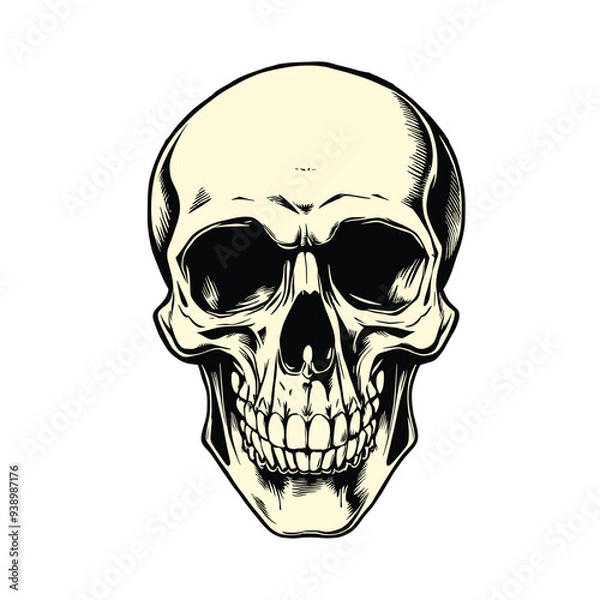 Obraz Realistic Human Skull Illustration