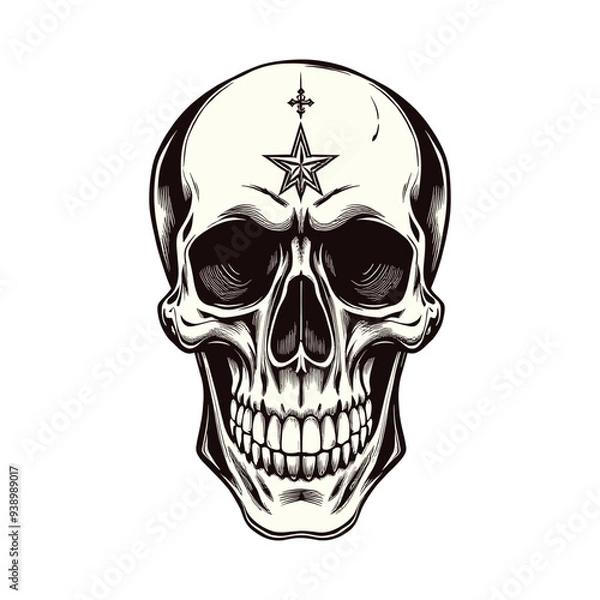 Obraz Skull with Star Emblem