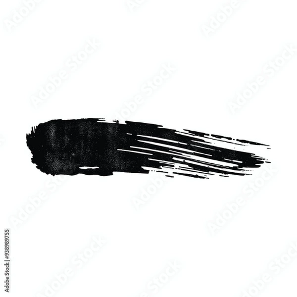 Obraz Textured Black Brush Stroke with Dynamic Lines