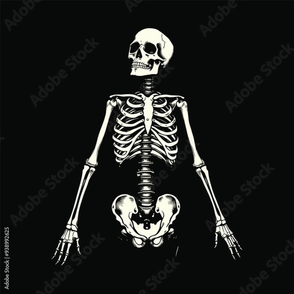 Obraz Seated Skeleton with Outstretched Arms